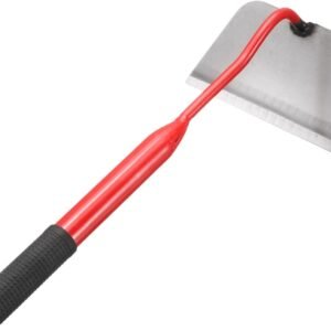 Garden Hoe 16.14" x 7" Steel Hoe Garden Tool Anti-Rust with Non-Slip Handle Edger Weeder Shovel for Backyard Loosening Farm Planting Weeding, Red
