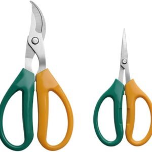 Garden Scissors, Stainless Steel Garden Bonsai Pruning Shears, Anti-Slip Softgrip SnipGardening Tools Garden Shears for Plants Herb (Classic)