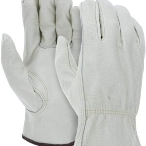 36 Pairs Large Heavy Duty Durable Cowhide Leather Work Gloves I Driver Gloves for Truck Driving, Warehouse, Gardening, Farming