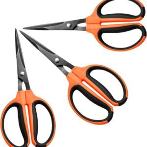 3 Packs Trimming Scissors Teflon Coated Non Stick Blades Pruning Shears Gardening Hand Pruning Snips with Straight Stainless Steel Precision Blade