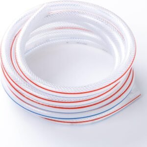 1-1/2” ID PVC Braided Clear Flexible Vinyl Tubing, 1-1/2" ID x 1-13/16" OD Heavy Duty Reinforced Vinyl Hose Tube for Water, Oil & Liquid Transfer, 5FT