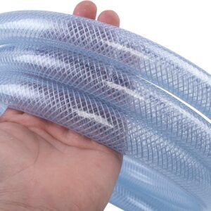 High Pressure Braided Clear Flexible PVC Tubing 1/2" ID, 25ft