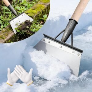 Ice Scraper for Driveway, 8-15" Heavy Duty Manganese Steel Multifunctional Cleaning Shovel for Ice Snow, Weeds, Moss & Farm Manure, Garden Edger & Flat Scraper (No Handle) (11.81 in)